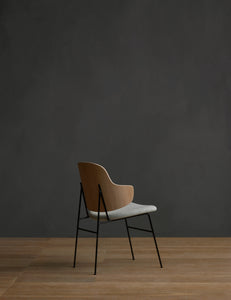 THE PENGUIN DINING CHAIR - OAK AND LIGHT GREY SEAT