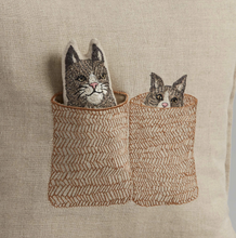 Load image into Gallery viewer, BASKET CATS POCKET PILLOW