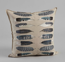 Load image into Gallery viewer, FEATHER HARMONY BLUE PILLOW