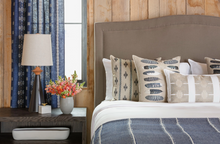 Load image into Gallery viewer, FEATHER HARMONY BLUE PILLOW