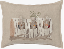 Load image into Gallery viewer, ASPEN LOG BUNNIES POCKET PILLOW