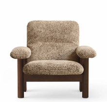 Load image into Gallery viewer, BRASILIA LOUNGE CHAIR - SAHARA SHEEPSKIN & WALNUT