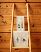 Load image into Gallery viewer, TEA TOWEL - DOWNHILL BEAR