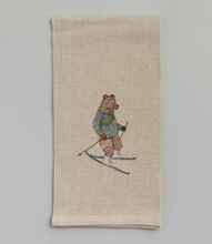 Load image into Gallery viewer, TEA TOWEL - DOWNHILL BEAR