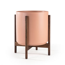 Load image into Gallery viewer, TERRA-COTTA PLANTERS WITH DARK TEAK BASE