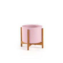 Load image into Gallery viewer, BLUSH PLANTERS WITH TEAK BASE