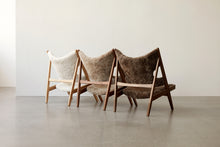 Load image into Gallery viewer, Knitting Chair, Natural Oak Sheepskin Upholstery
