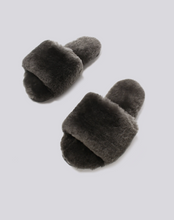 Load image into Gallery viewer, Sheepskin Fuzzy Slippers - Grey
