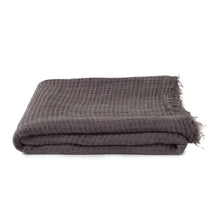 Load image into Gallery viewer, SIMPLE LINEN THROW BLANKET - DARK GREY