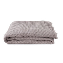 Load image into Gallery viewer, SIMPLE LINEN THROW BLANKET - LIGHT GREY