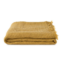 Load image into Gallery viewer, SIMPLE LINEN THROW BLANKET - MUSTARD