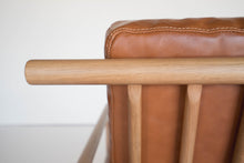 Load image into Gallery viewer, OAK & LEATHER LOUNGE CHAIR - CARAMEL