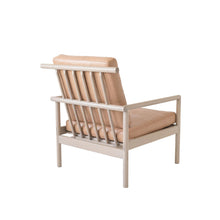 Load image into Gallery viewer, OAK & LEATHER LOUNGE CHAIR - NUDE
