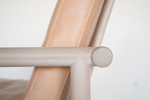 Load image into Gallery viewer, OAK &amp; LEATHER LOUNGE CHAIR - NUDE