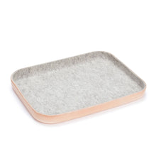 Load image into Gallery viewer, LARGE LEATHER & WOOL TRAY - GRANITE