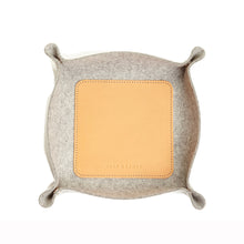 Load image into Gallery viewer, LEATHER & WOOL VALET TRAY - GRANITE