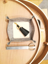 Load image into Gallery viewer, LEATHER & WOOL VALET TRAY - GRANITE