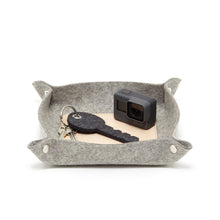 Load image into Gallery viewer, LEATHER & WOOL VALET TRAY - GRANITE