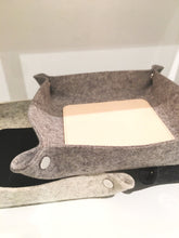 Load image into Gallery viewer, LEATHER &amp; WOOL VALET TRAY - GRANITE