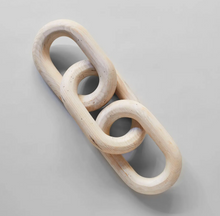 Load image into Gallery viewer, XL Wood Chain Links - Whitewash