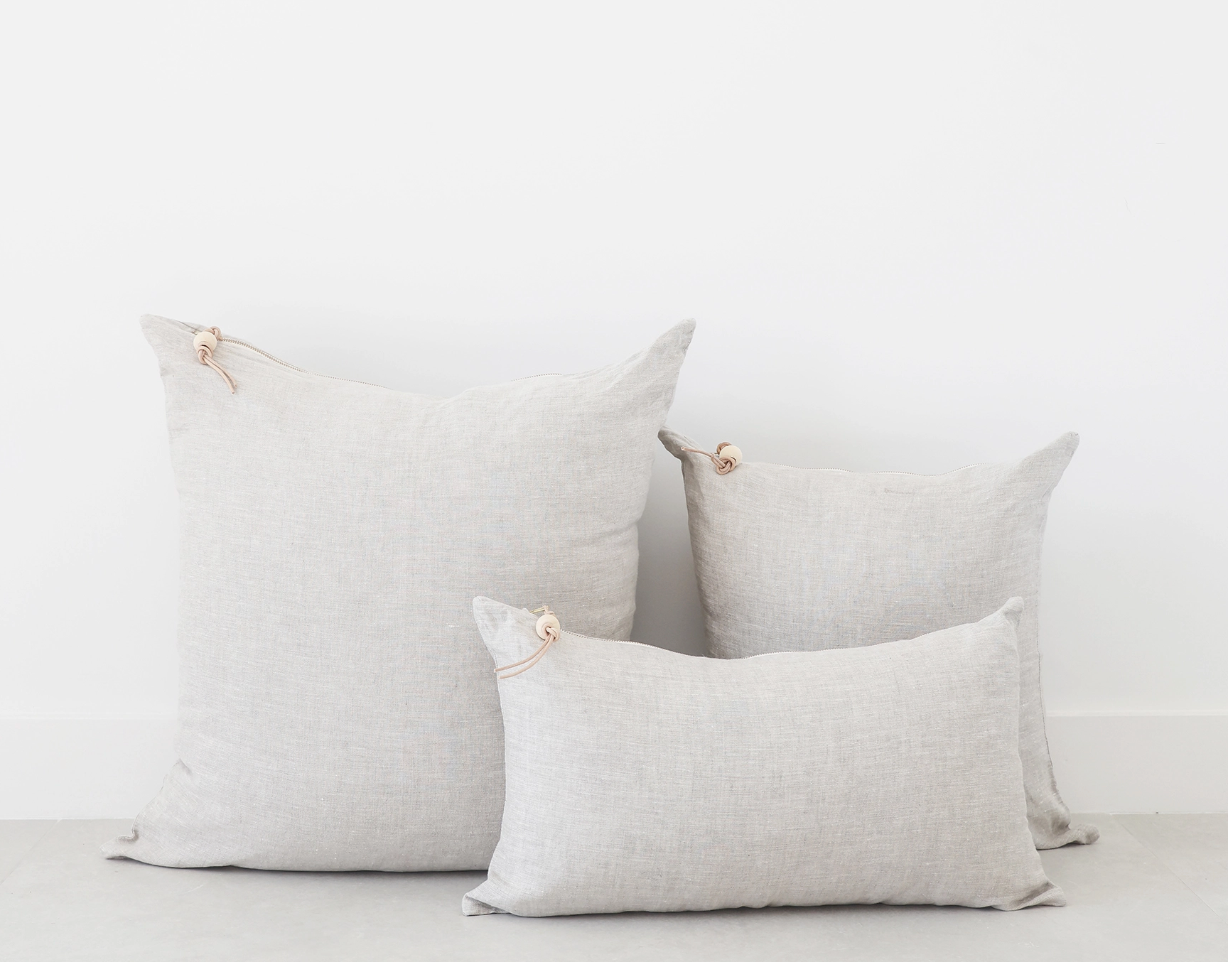 WASHED LINEN PILLOW OATMEAL SIZES