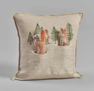 WINTER FOXES POCKET PILLOW