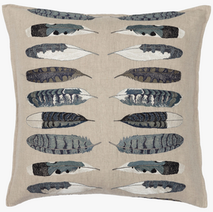 FEATHER HARMONY BLUE PILLOW