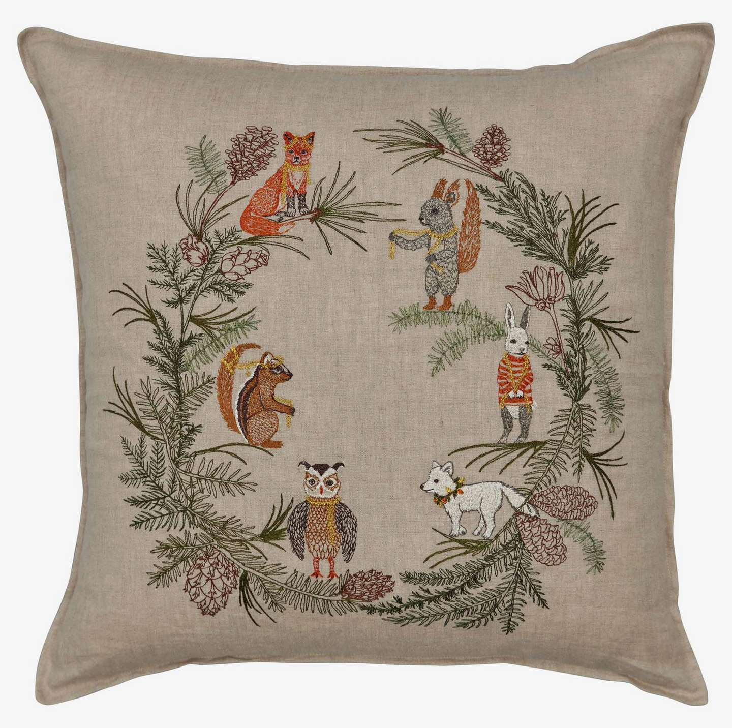 TREE TRIMMERS WREATH PILLOW