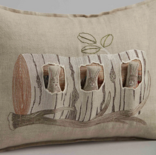 Load image into Gallery viewer, ASPEN LOG BUNNIES POCKET PILLOW
