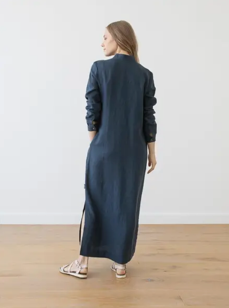 LINEN DRESS - INDIGO LONG Super Simple LINEN DRESS - INDIGO LONG Super Simple