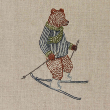 Load image into Gallery viewer, TEA TOWEL - DOWNHILL BEAR