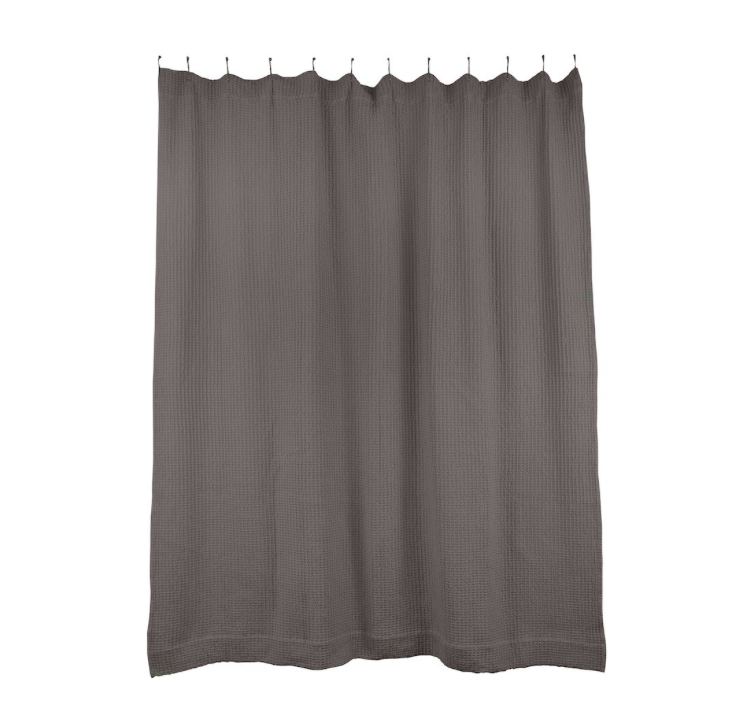 SIMPLE WAFFLE SHOWER CURTAIN DARK GREY Super Simple