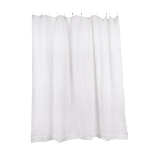 SIMPLE WAFFLE SHOWER CURTAIN - WHITE