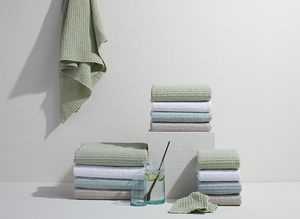 SIMPLE WAFFLE TOWELS - LIGHT GREY