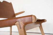 Load image into Gallery viewer, OAK &amp; LEATHER BUCKLE CHAIR - CARAMEL