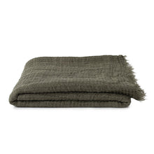 Load image into Gallery viewer, SIMPLE LINEN THROW BLANKET - OLIVE