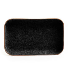 Load image into Gallery viewer, SMALL LEATHER &amp; WOOL TRAY - HEATHER BLACK