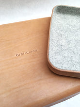 Load image into Gallery viewer, LARGE LEATHER &amp; WOOL TRAY - GRANITE