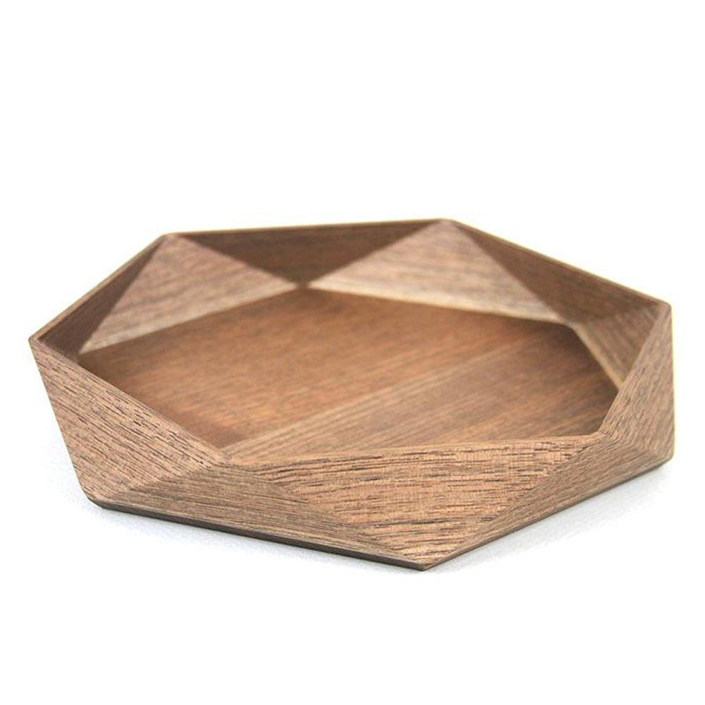 FACETED WALNUT TRAY